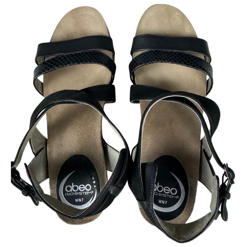 ABEO B.I.O.system Sandals Womens Size 7N Black Neutral "BIANA" Strappy Heels - Picture 8 of 11
